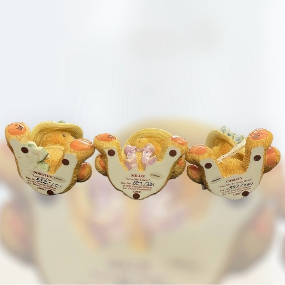 Lot of Cherished Teddies with Garden Furniture -Great for Spring Tier Tray Decor - Picture 5 of 8